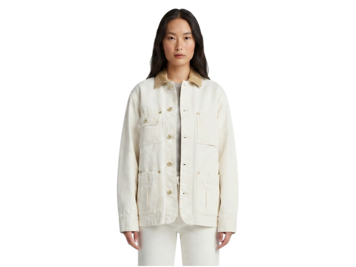 Custom Women’s White Utility Denim Jacket