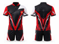 Black, Red & White Archery Uniform – Bulk Team Jersey & Shorts, Low MOQ, Wholesale Performance Set