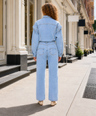Wholesale Custom Light Blue Denim Jumpsuit Manufacturer Private Label Jean Boilersuit