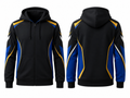 Custom Black Football Zip Hoodie Jacket – Wholesale Soccer Teamwear for Clubs