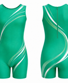 Custom Dance Leotard | Wholesale Dance Studio Performance Leotard | Teal White | Apparels Bridge