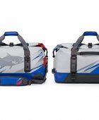 Custom Fishing Duffle Bag | Wholesale Fishing Gear Bag | Navy White Red Shark | Apparels Bridge