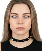 Women’s Black Spiked Leather Choker Wholesale | Custom Punk Gothic Collar Manufacturer