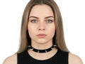 Women’s Black Spiked Leather Choker Wholesale | Custom Punk Gothic Collar Manufacturer