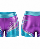 Purple & Teal Dance Team Shorts – Wholesale Bulk Performance Pajama, Low MOQ, B2B Activewear