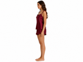 Wholesale Wine Satin Frilled Shorts Set, Custom Camisole Sleepwear Manufacturer for Private Label Boutique Brands
