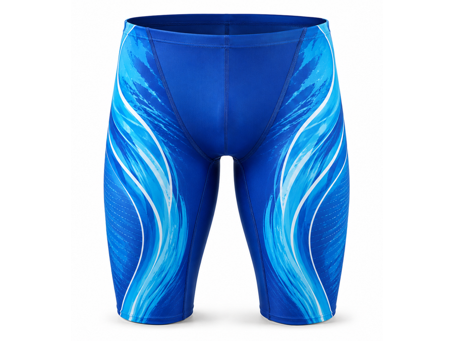 Custom Men’s Swim Jammer – Blue Wholesale Swim Team Shorts design preview