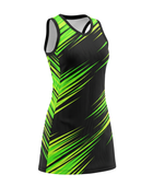 Custom Black & Neon Green  Sublimated Basketball Dress