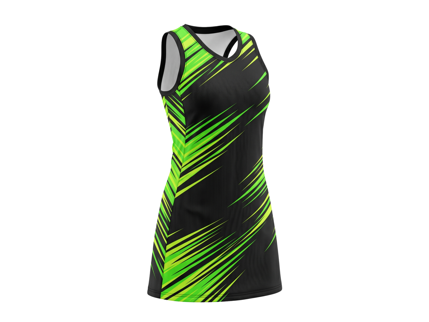 Custom Black & Neon Green  Sublimated Basketball Dress