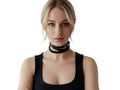 Women’s Black Leather Double Wrap Choker Wholesale | Custom Minimal Leather Necklace Manufacturer