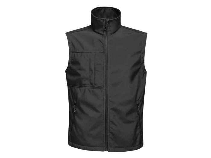 Soft Shell Body Warmer – Black | B2B Low MOQ Workwear Manufacturer front design preview