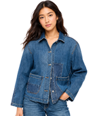 Custom Women’s Utility Blue Denim Jacket
