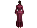 Wholesale Wine Satin Long Night Gown, Custom Full Length Wrap Robe Manufacturer for Private Label Brands