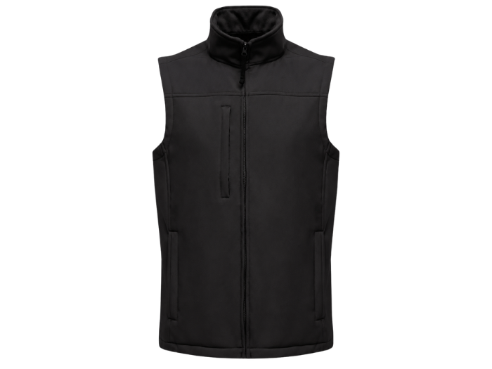 Soft Shell Body Warmer – Black | B2B Low MOQ Workwear Manufacturer front design preview