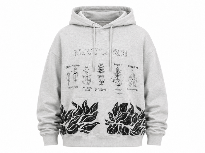 Custom Screen Printed Grey Hoodie B2B