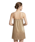Wholesale Champagne Silk Sleeveless Short Nightgown, Custom Sleepwear Manufacturer for Private Label Boutique Brands