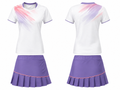 Custom White Purple Badminton Warm-Up Set – Shirt and Skirt Teamwear