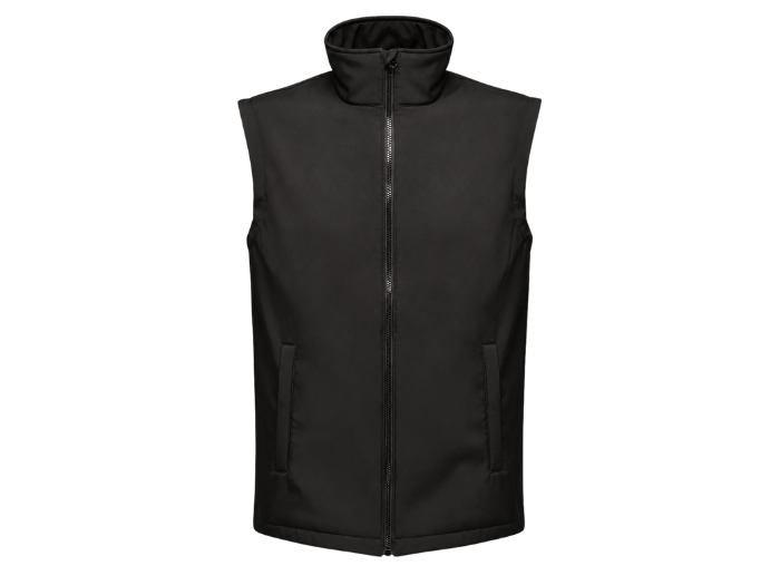 Soft Shell Body Warmer – Black | B2B Low MOQ Workwear Manufacturer front design preview