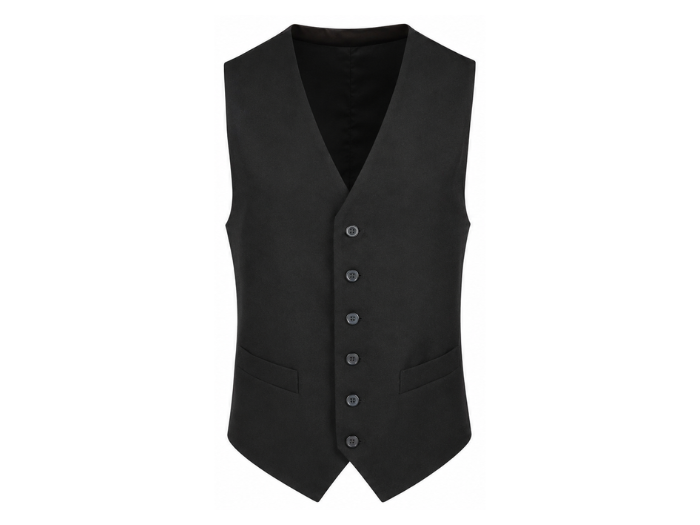 Lined Waistcoat – Black | B2B Low MOQ Uniform Manufacturer front design preview
