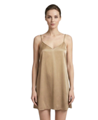 Wholesale Champagne Silk Sleeveless Short Nightgown, Custom Sleepwear Manufacturer for Private Label Boutique Brands