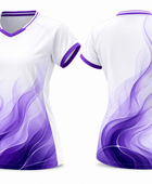 Custom White Purple Badminton Training Shirt – Wholesale Teamwear