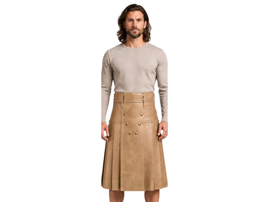 Men’s Scottish Gladiator Leather Kilt Wholesale | Adjustable Real Leather Kilt Manufacturer design preview