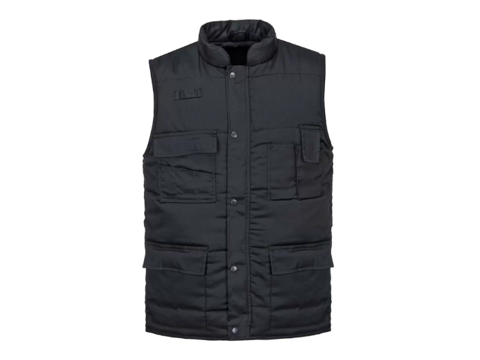 Workwear Utility Body Warmer Black | B2B Low MOQ Manufacturer front design preview