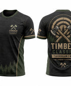 Custom Axe Throwing Tournament Shirt – Dark Green Timber Classic Teamwear for Wholesale Buyers