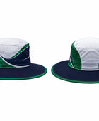 Custom Cricket Sun Hat – White Green Navy Team Headwear for Wholesale Clubs