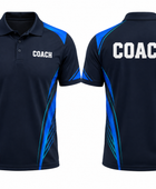 Custom Navy Football Coach Jersey – Short Sleeve Soccer Coach Polo for Clubs