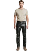 Elephant Metallic Black Faux Leather Wide Leg Jeans Wholesale | Custom Private Label Pants Manufacturer