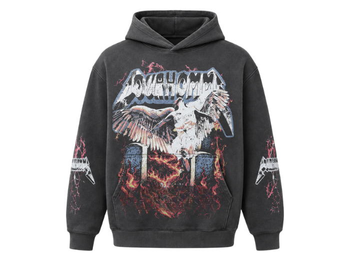 Custom Winter DTG Oversized Black Hoodie B2B