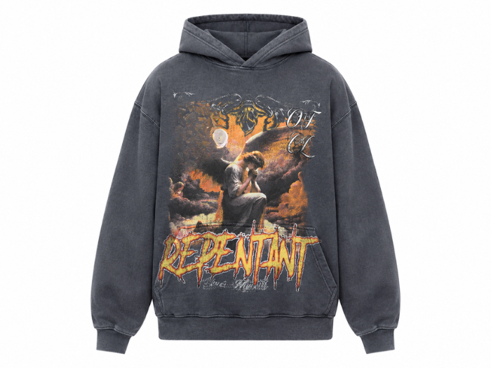Custom Winter DTG Tall Charcoal Oversized Hoodie B2B