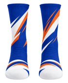 Custom Blue Orange Badminton Crew Socks – Wholesale Team Socks
