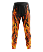 Black, Orange, Yellow & Red Flame Custom Basketball Sublimated Bottoms