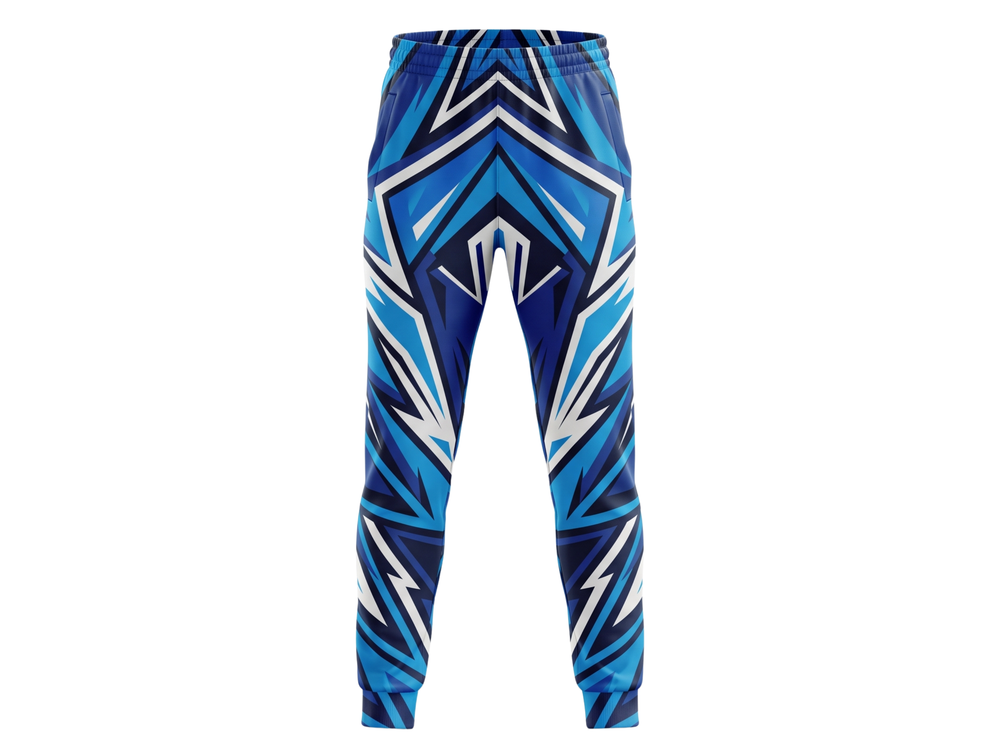 Royal Blue, Navy & White Custom Basketball Sublimated Bottoms front design preview