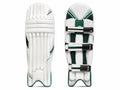 Custom White Green Cricket Batting Pads – Wholesale Team Leg Guards