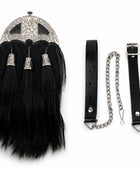 Horsehair Dress Sporran Black with Silver Cantle and Three Tassels | B2B Low MOQ