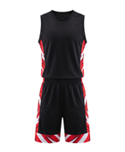 Custom Black, Red & White Basketball Sublimated Uniform