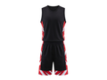 Custom Black, Red & White Basketball Sublimated Uniform