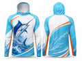 Custom Fishing Hoodie | Wholesale Performance Fishing Hoodie | Blue White Marlin | Apparels Bridge