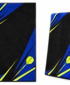 Custom Black Blue Dart Tournament Towel – Wholesale Club Accessory