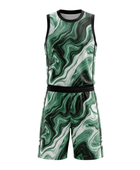 Custom Green, White & Black Basketball Sublimated Uniform