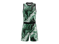 Custom Green, White & Black Basketball Sublimated Uniform
