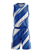 Royal Blue, White & Light Blue Custom Basketball Sublimated Uniform