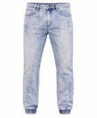 Custom Light Blue Acid Wash Men’s Denim Jogger Pants B2B