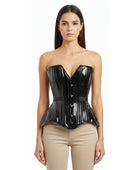 Black PVC Overbust Corset Wholesale | Glossy Gothic Bustier Corset Manufacturer