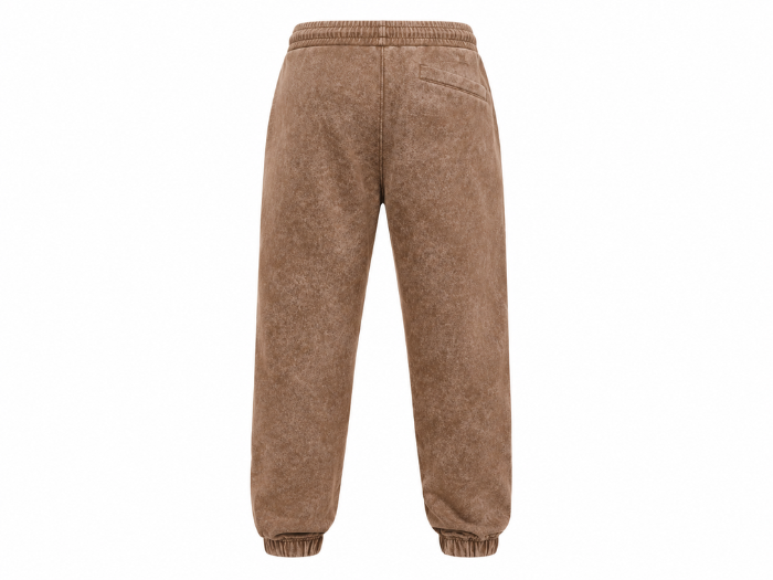 Custom Washed Brown Acid Wash Jogger Pants B2B