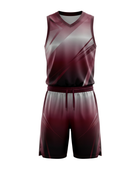 Custom Burgundy, Silver Gray & Black Basketball Sublimated Uniform