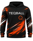 Custom Teqball Hoodie – Black Orange Graphic Teamwear for Wholesale Sports Buyers
